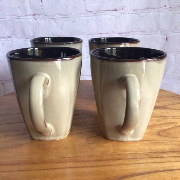 Home Trends Mosaic Tile Square Tan and Brown Ceramic Mugs - Set of 4 - Picture 4 of 12